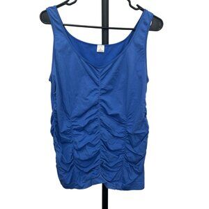 Legacy Womens Blue Ruched Plus Size Tank Top Sz 1X